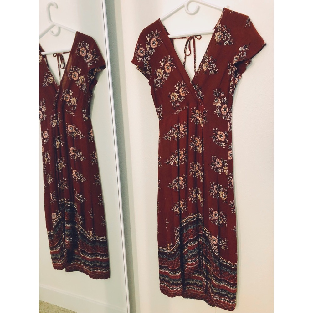 Floral Split Wrap Dress